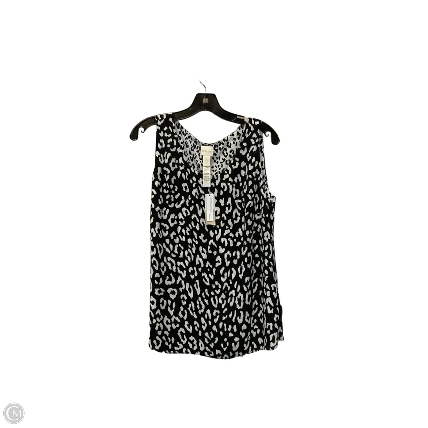 Top Sleeveless By Chicos In Black & White, Size: S