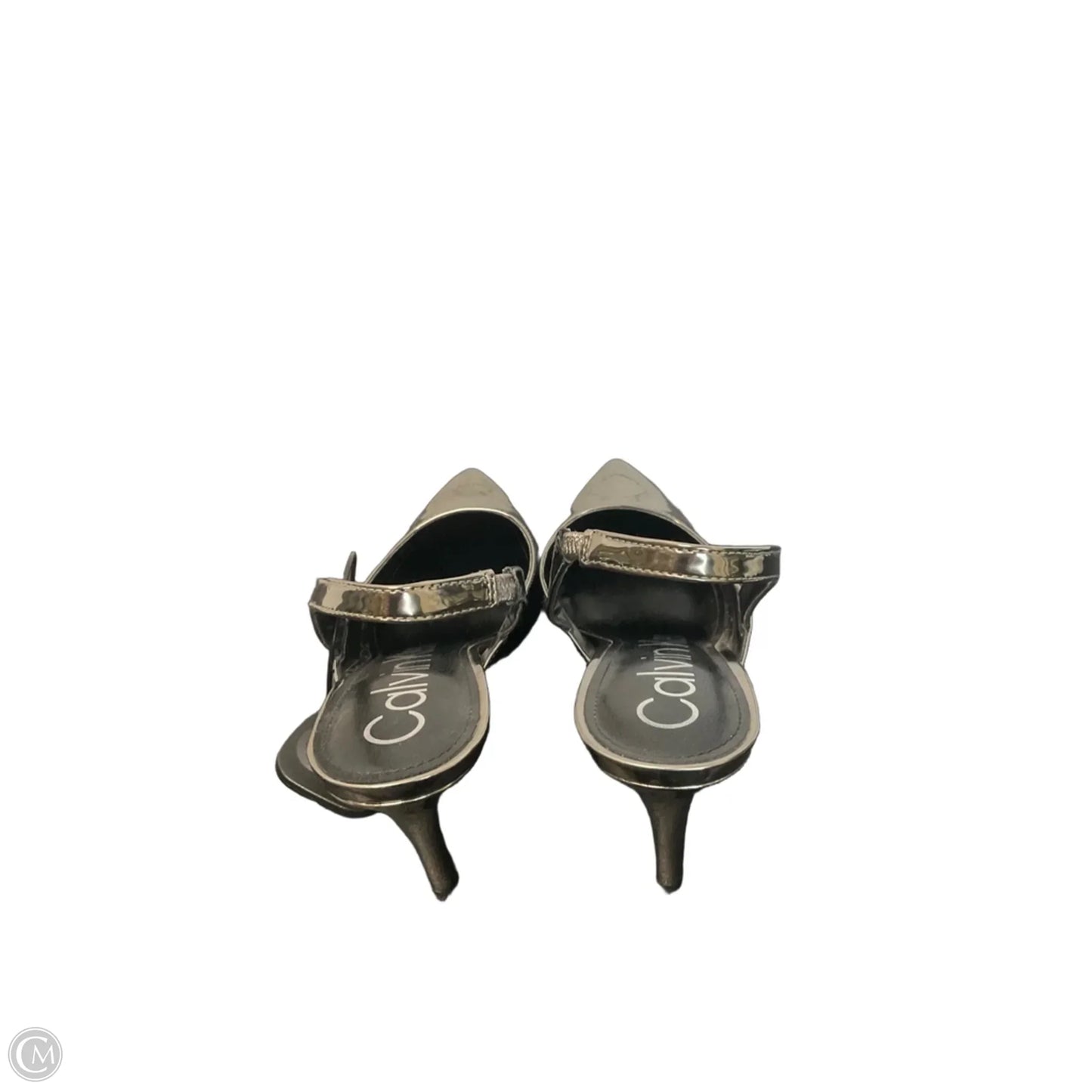 Shoes Heels Stiletto By Calvin Klein In Silver, Size: 8.5
