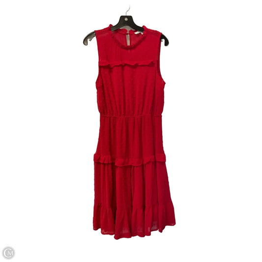 Dress Casual Midi By Monteau In Red, Size: L