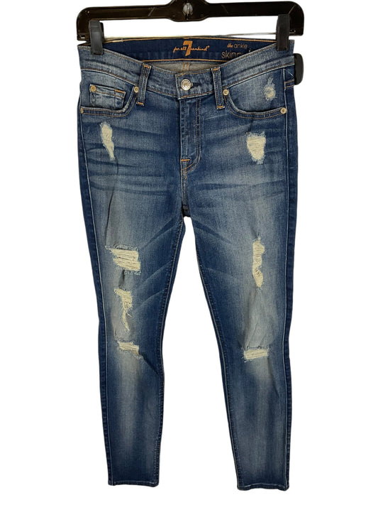 Jeans Designer By 7 For All Mankind In Blue Denim, Size: 2