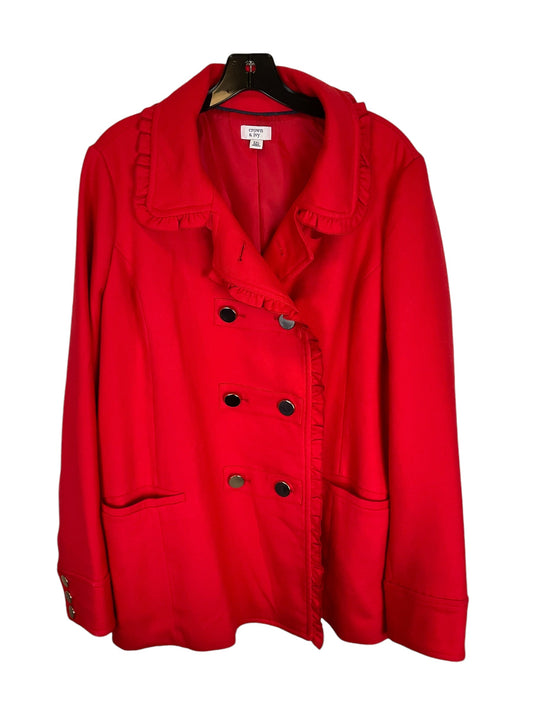 Coat Peacoat By Crown And Ivy In Red, Size: Xxl