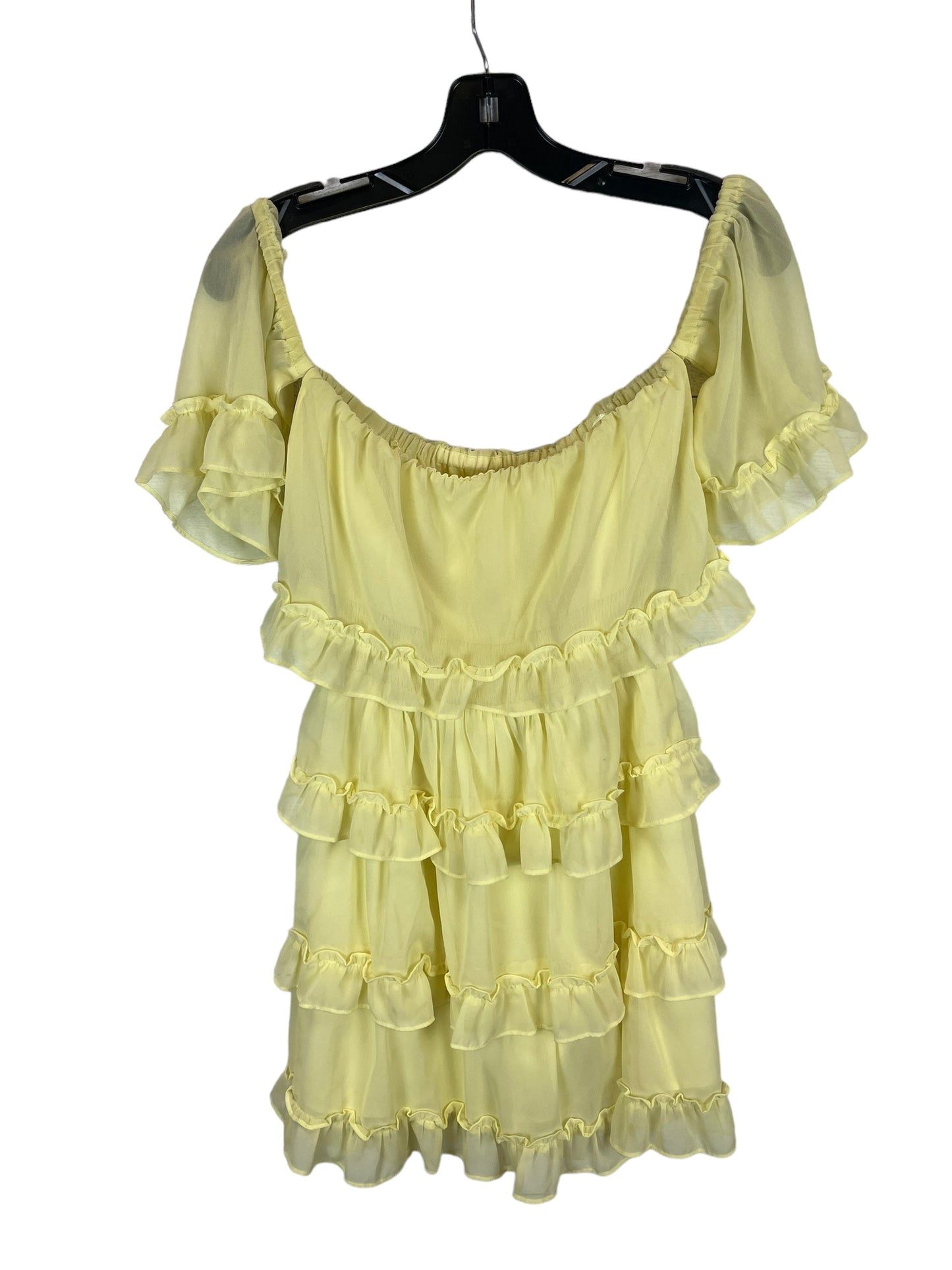 Yellow Dress Casual Short Clothes Mentor, Size S