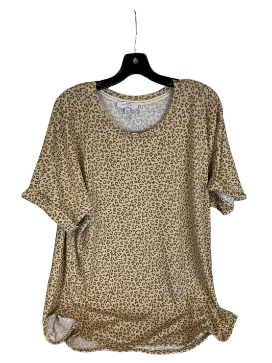 Animal Print Top Short Sleeve Basic New Directions, Size 2x