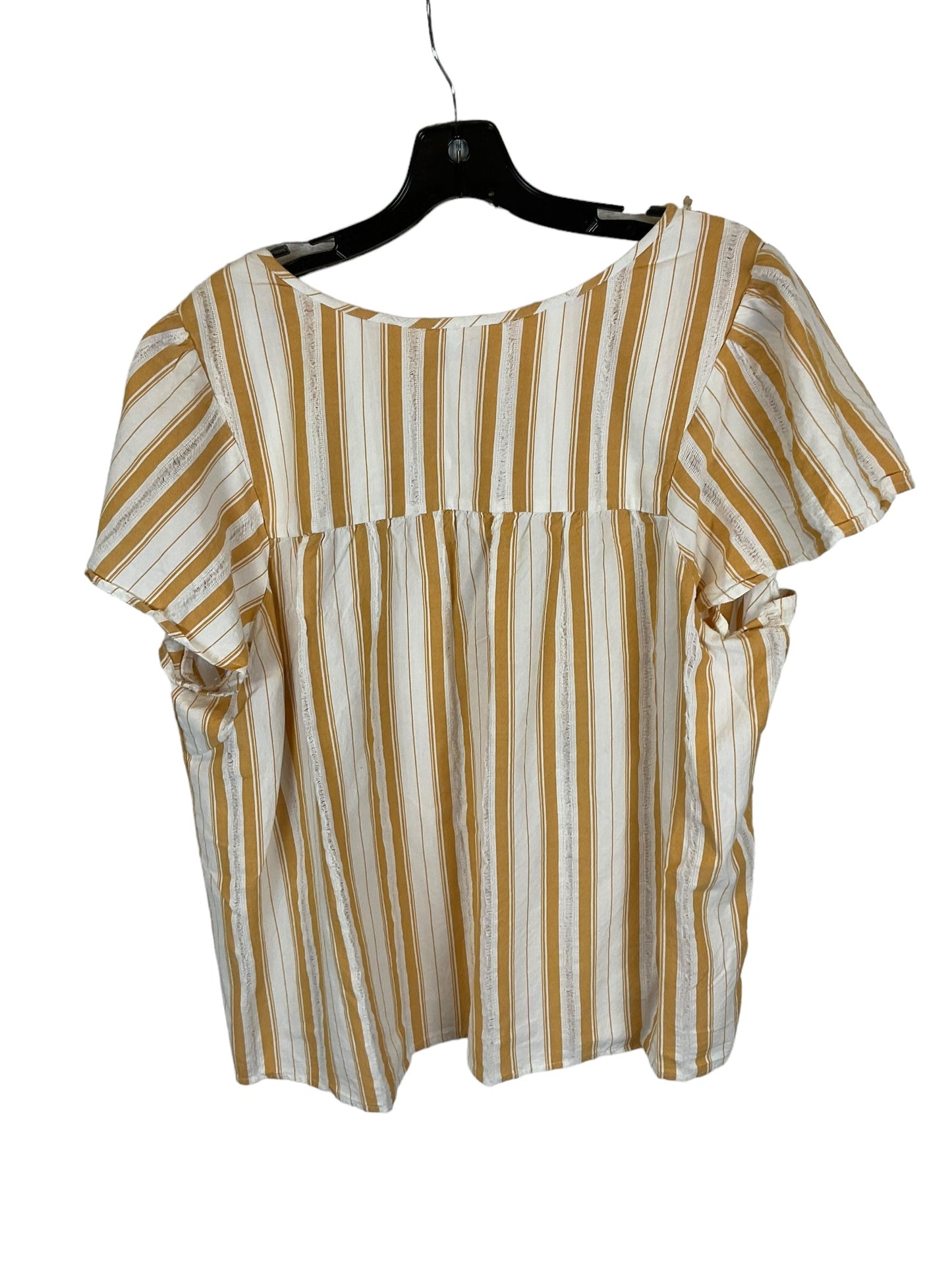 Yellow Top Short Sleeve New Directions, Size 2x