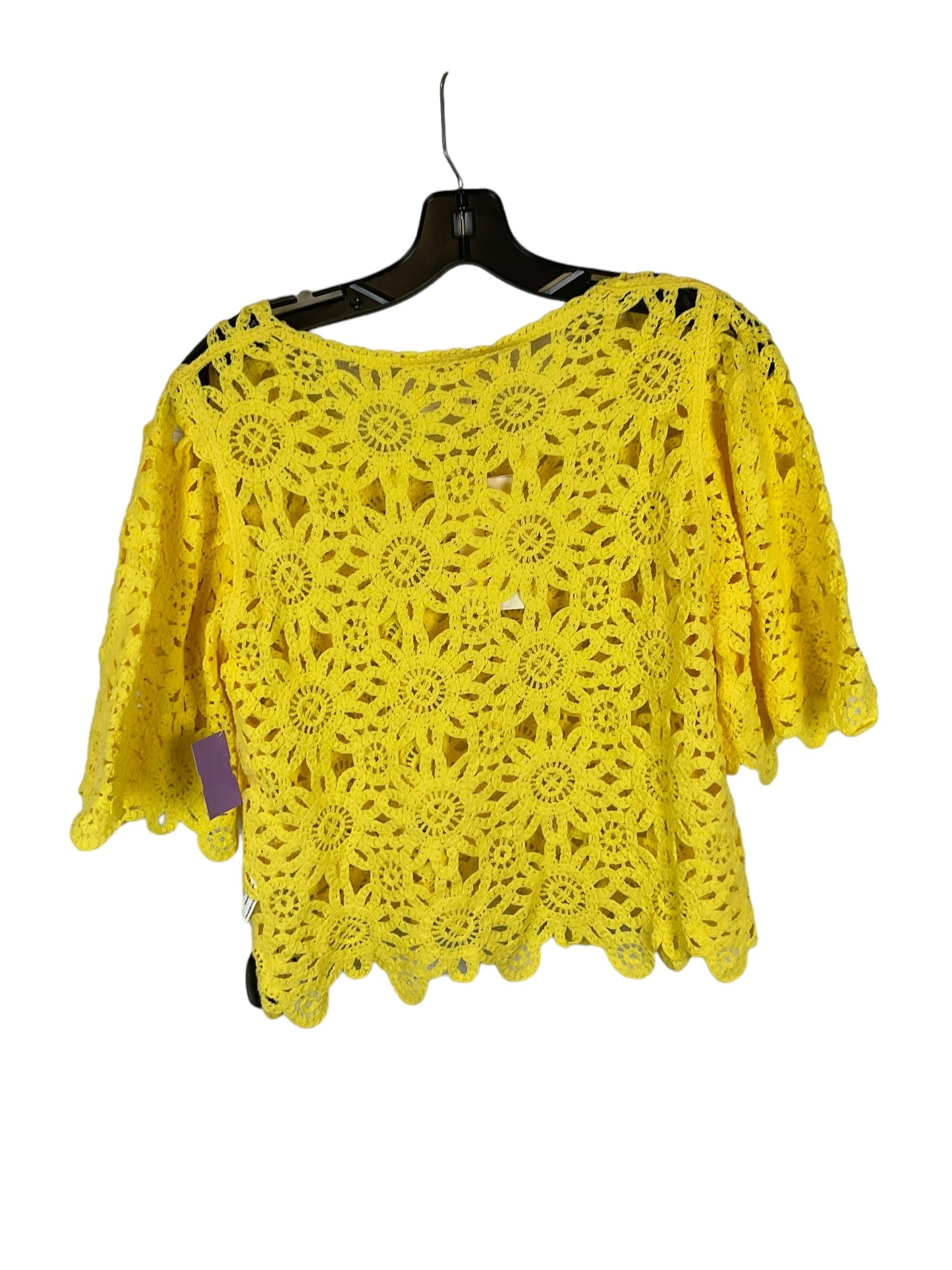 Yellow Top Short Sleeve Solitaire, Size Xs
