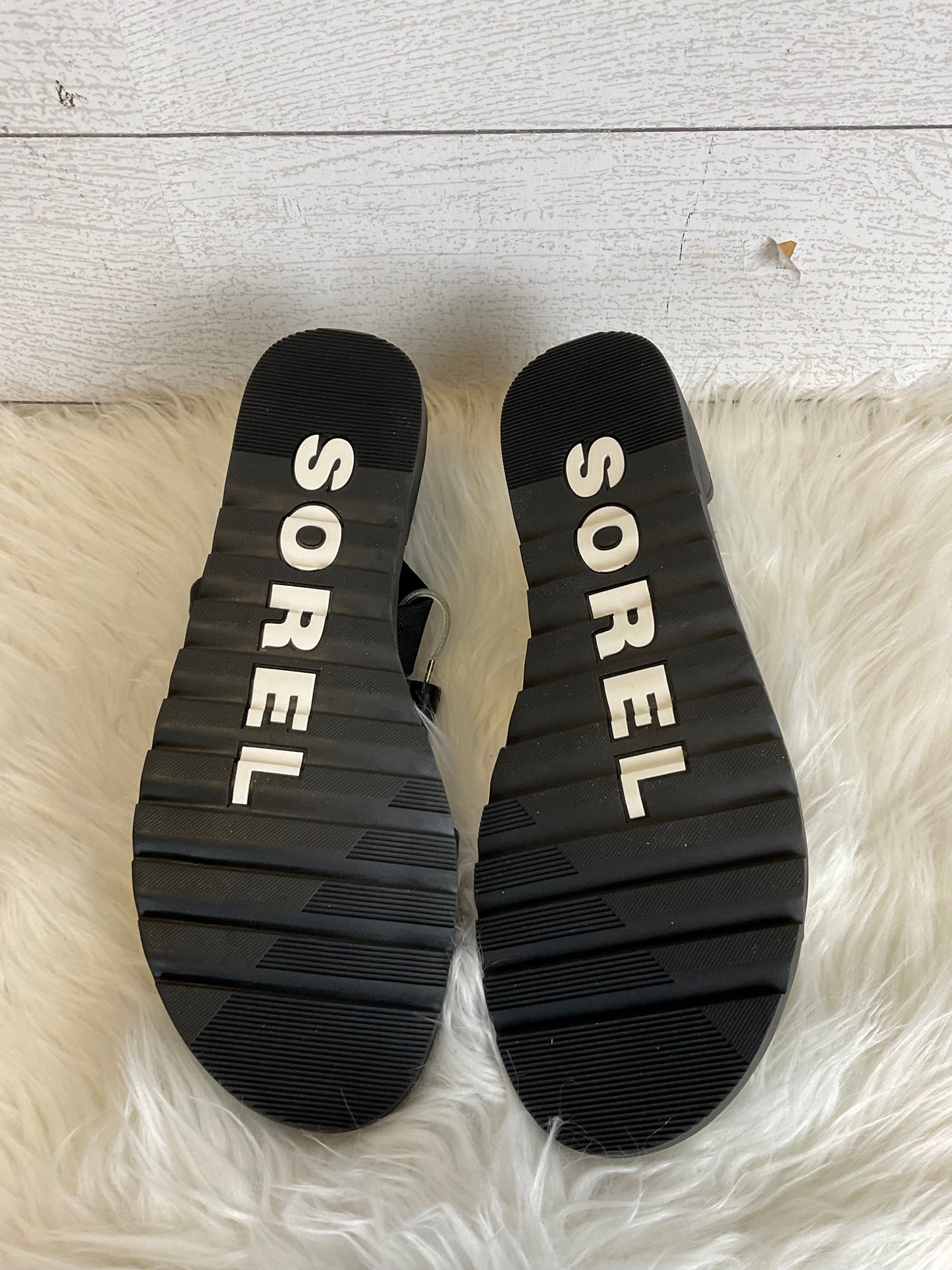 Black Sandals Flats Sorel, Size 10