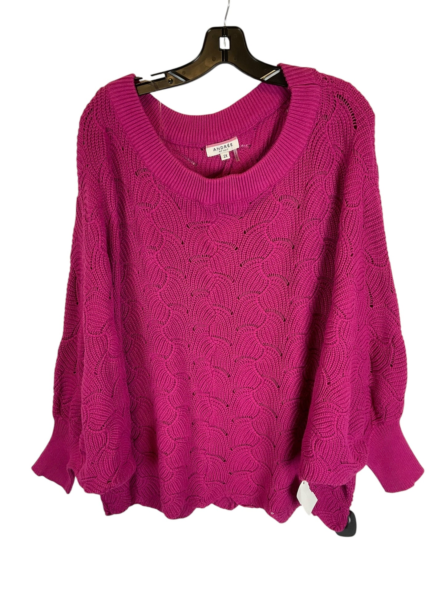 Sweater By Andree By Unit In Purple, Size: 2x