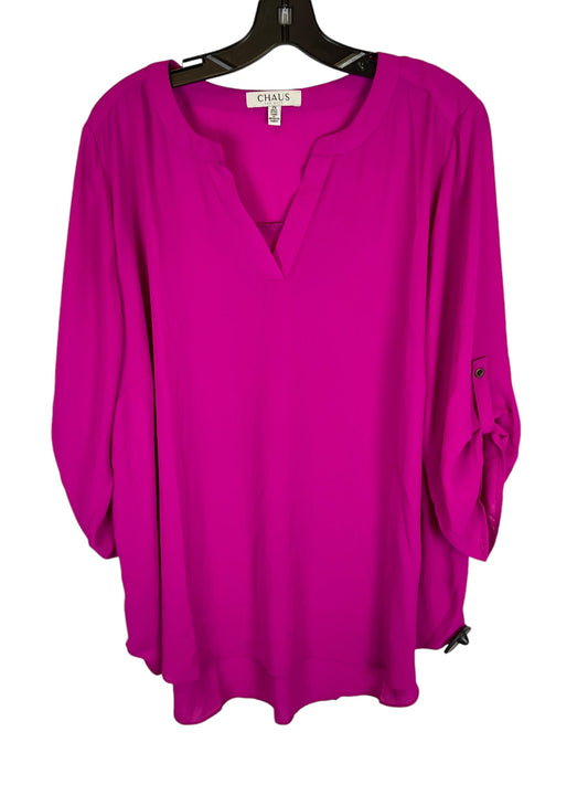 Top Short Sleeve By Chaus In Purple, Size: 2x