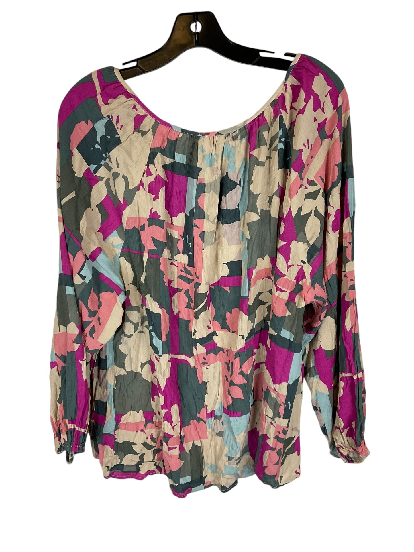 Top Long Sleeve By Andree By Unit In Multi-colored, Size: 2x