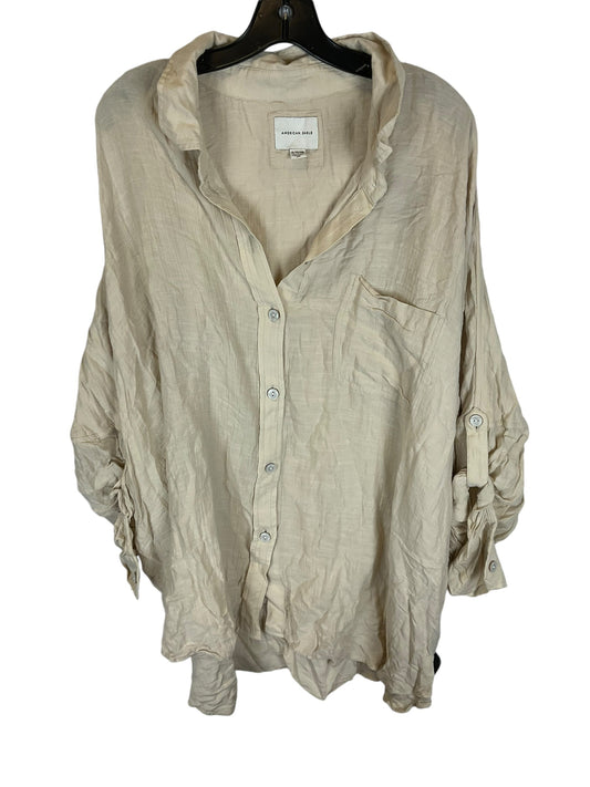 Top Long Sleeve By American Eagle In Beige, Size: Xl