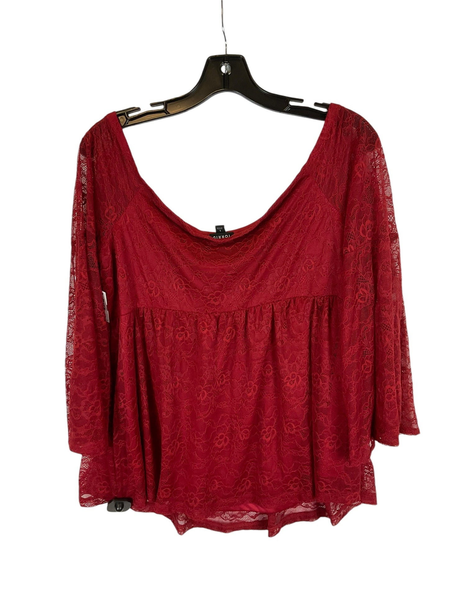 Top Long Sleeve By Torrid In Red, Size: 1x