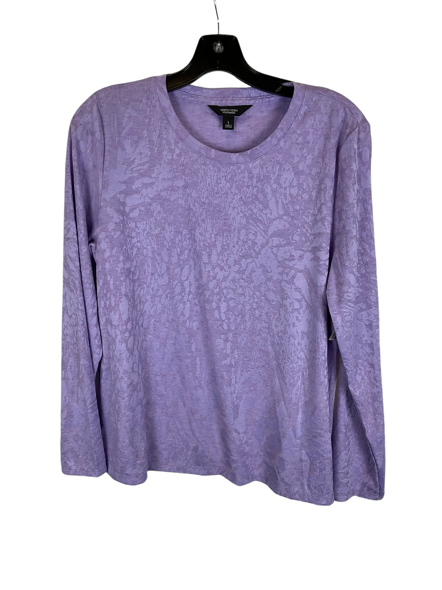 Top Long Sleeve By Simply Vera In Purple, Size: L