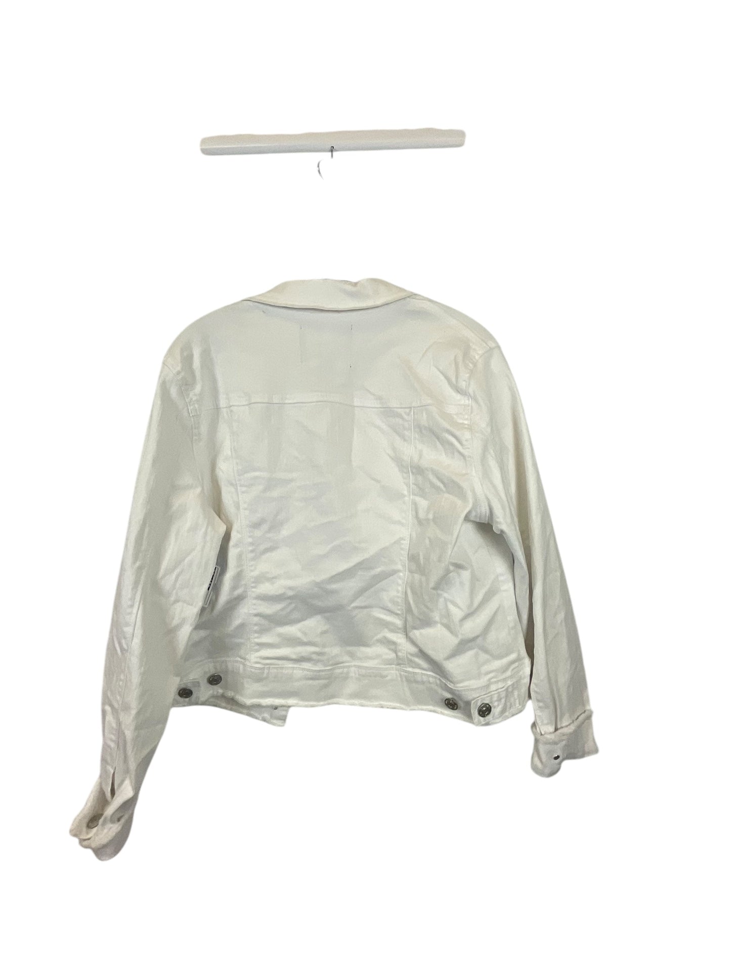 Jacket Denim By Nine West Apparel In White Denim, Size: L