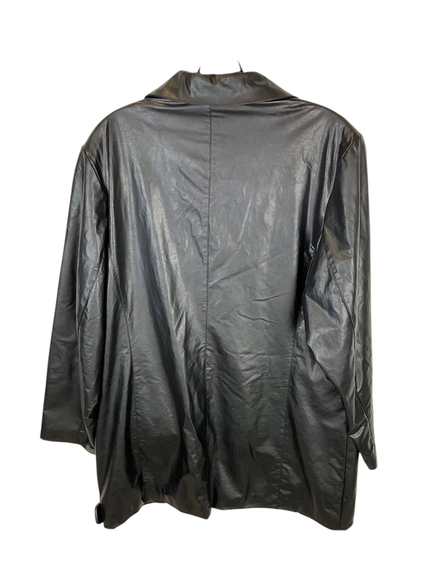 Jacket Leather By Clothes Mentor In Black, Size: L