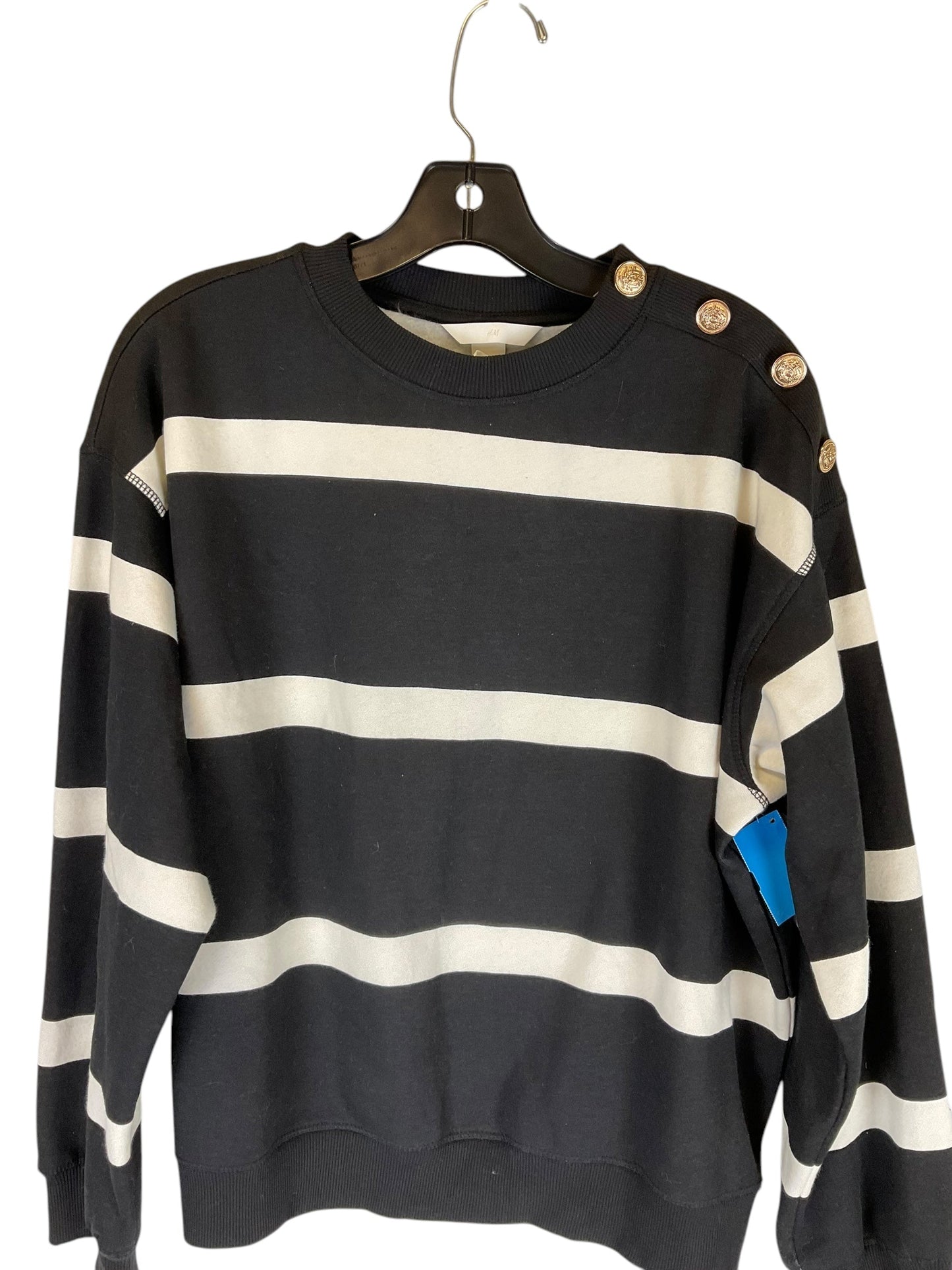 Sweatshirt Crewneck By H&m In Striped Pattern, Size: M