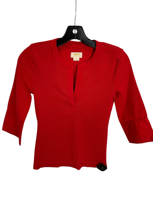 Top Long Sleeve By Maeve In Red, Size: Xs