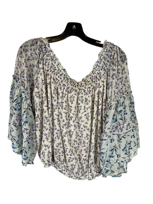 Top Long Sleeve By Free People In White Purple, Size: M