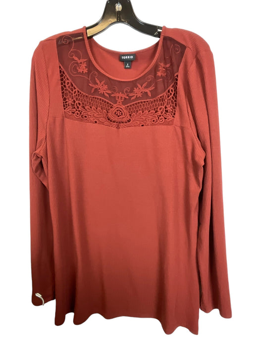 Tunic Long Sleeve By Torrid In Orange, Size: 2x