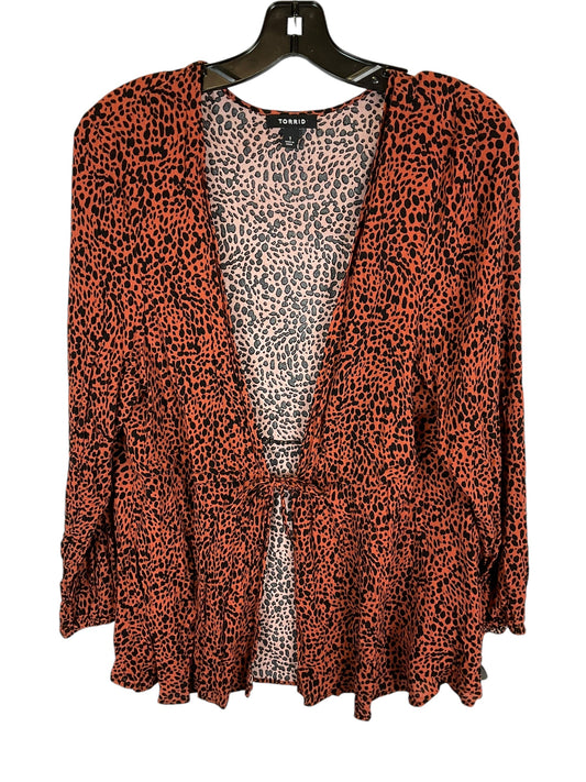 Top Long Sleeve By Torrid In Animal Print, Size: 1x