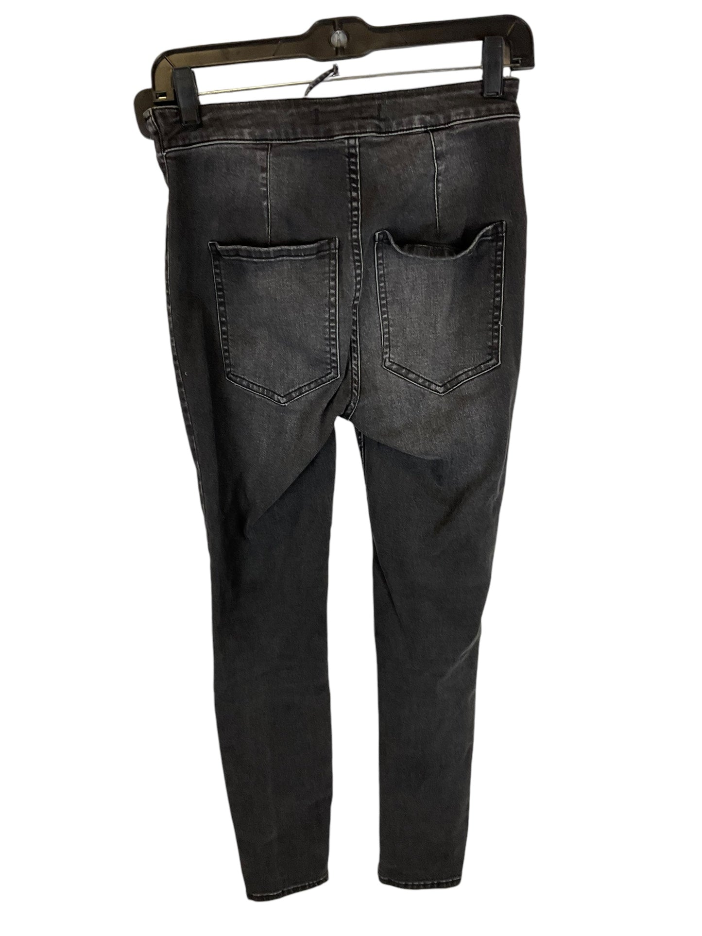 Jeans Skinny By Free People In Black Denim, Size: 4