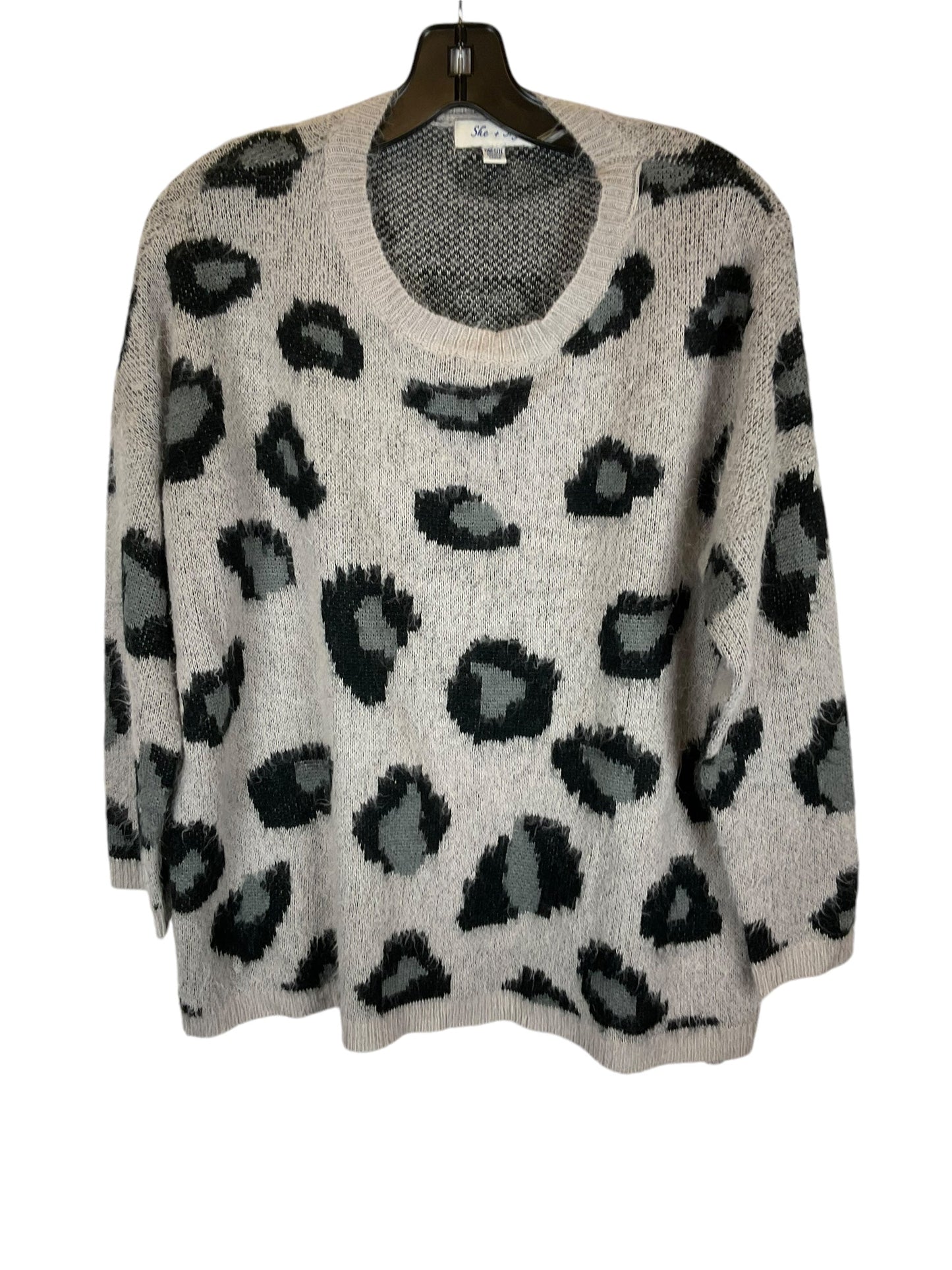 Top Long Sleeve By She + Sky In Animal Print, Size: L