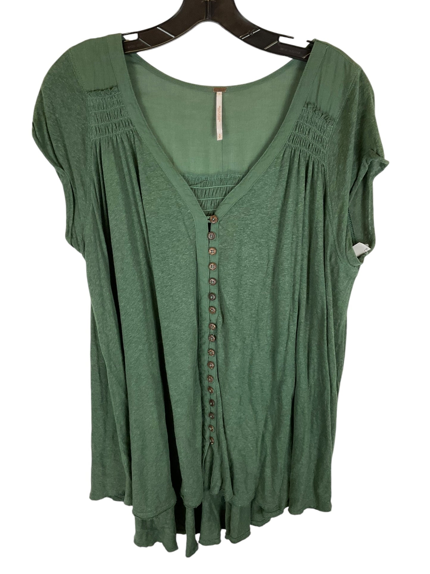 Top Short Sleeve By Free People In Green, Size: S