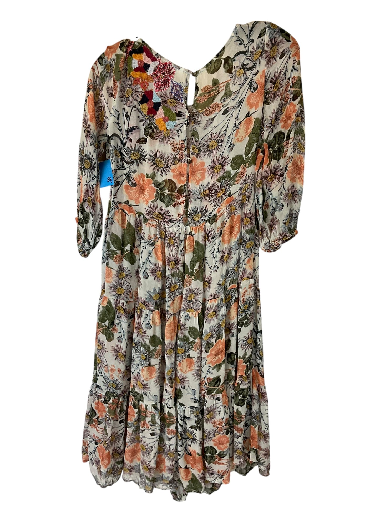 Dress Casual Midi By Anthropologie In Floral Print, Size: S