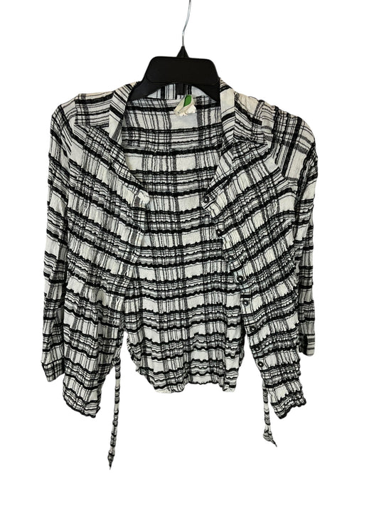 Top Long Sleeve By Anthropologie In Black & White, Size: 6