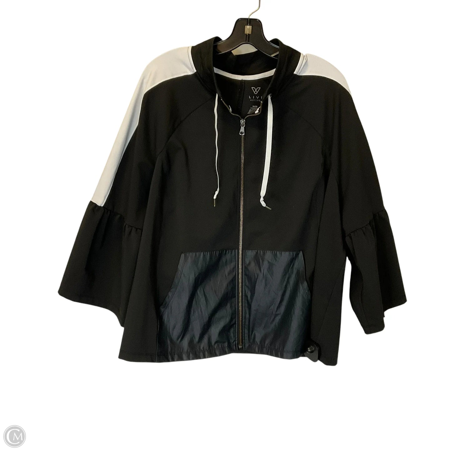 Athletic Jacket By Livi Active In Black & White, Size: 3x