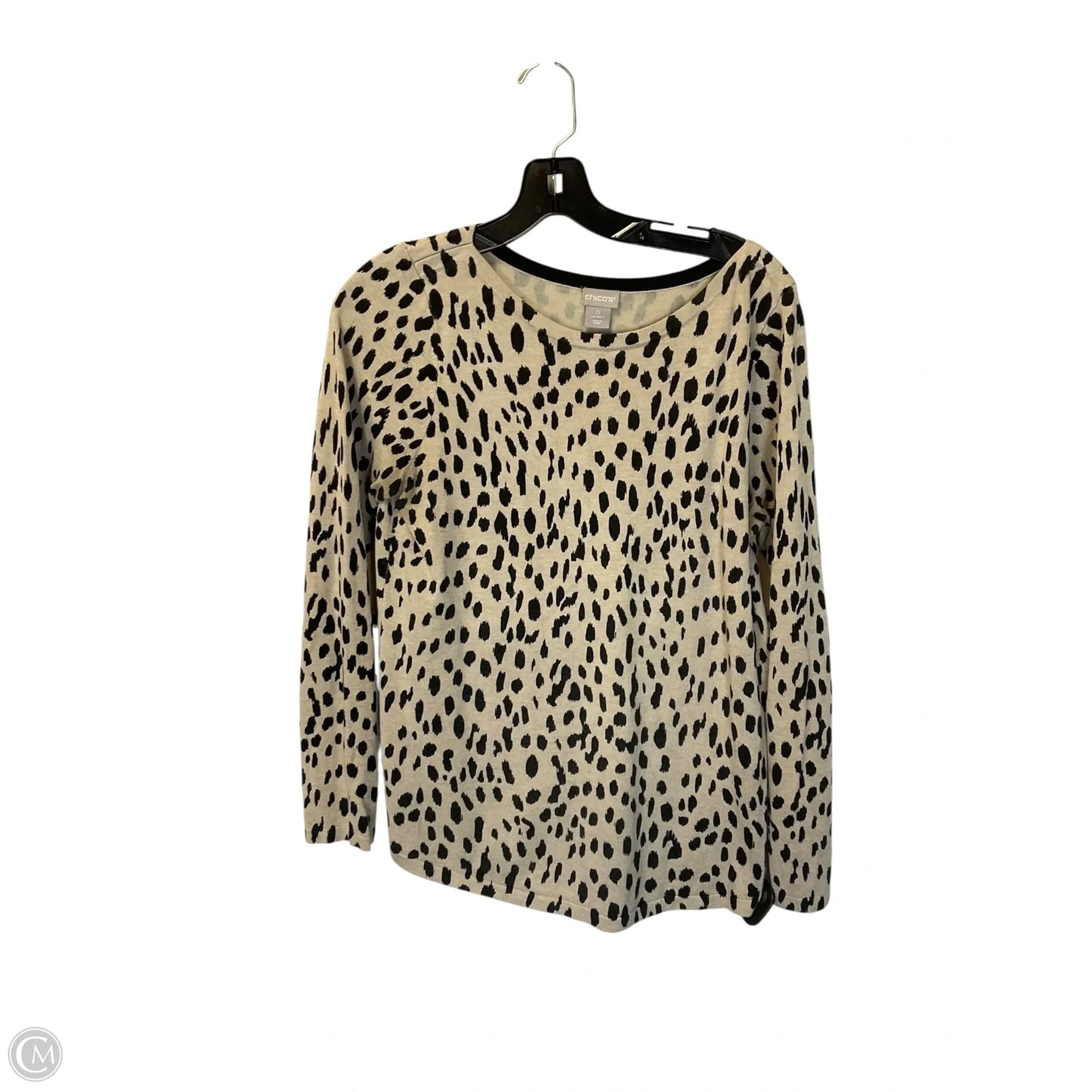 Top Long Sleeve Basic By Chicos In Animal Print, Size: S