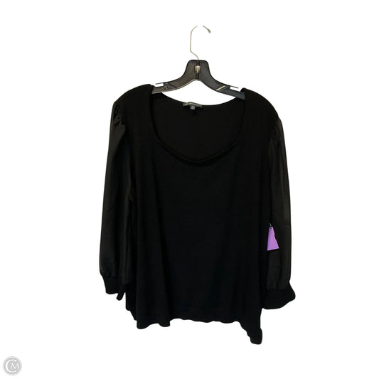 Top Long Sleeve By Adrianna Papell In Black, Size: 2x