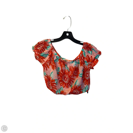 Top Short Sleeve By Aerie In Floral Print, Size: S