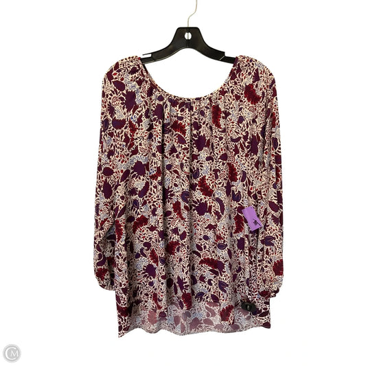 Top Long Sleeve By Ann Taylor In Red, Size: Xxl