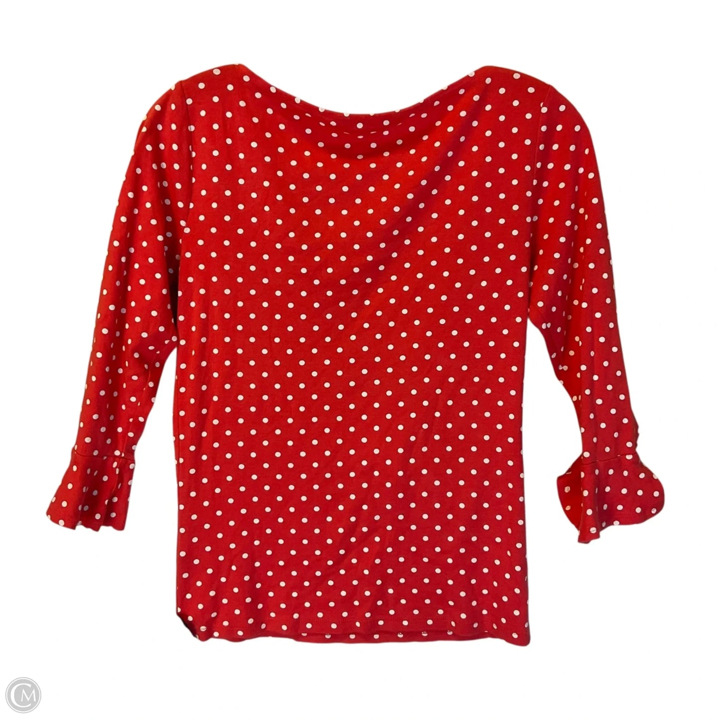 Top Long Sleeve Basic By Lauren By Ralph Lauren In Polkadot Pattern, Size: M