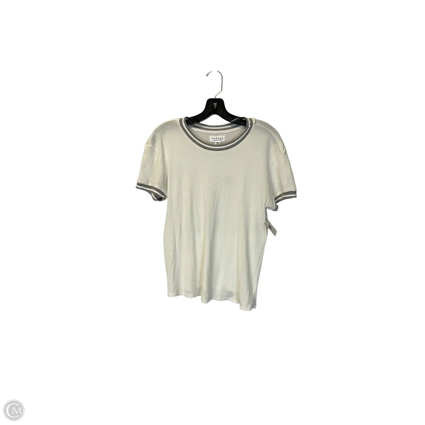 Top Short Sleeve Basic By Velvet In Cream, Size: Xs