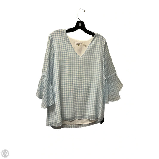 Top Short Sleeve By Calvin Klein In Blue, Size: M