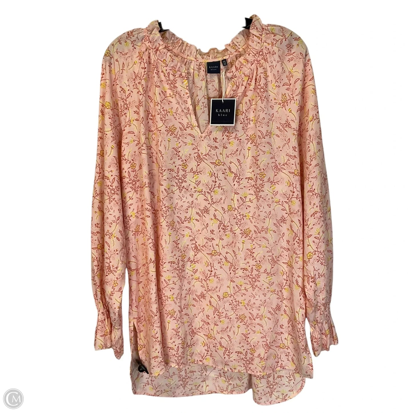Top Long Sleeve By Kaari Blue In Pink, Size: Xl