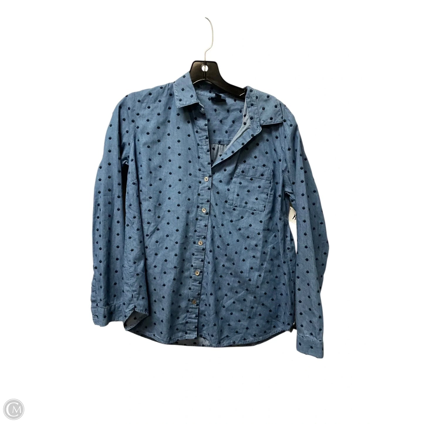 Top Long Sleeve Basic By J. Jill In Polkadot Pattern, Size: Xs