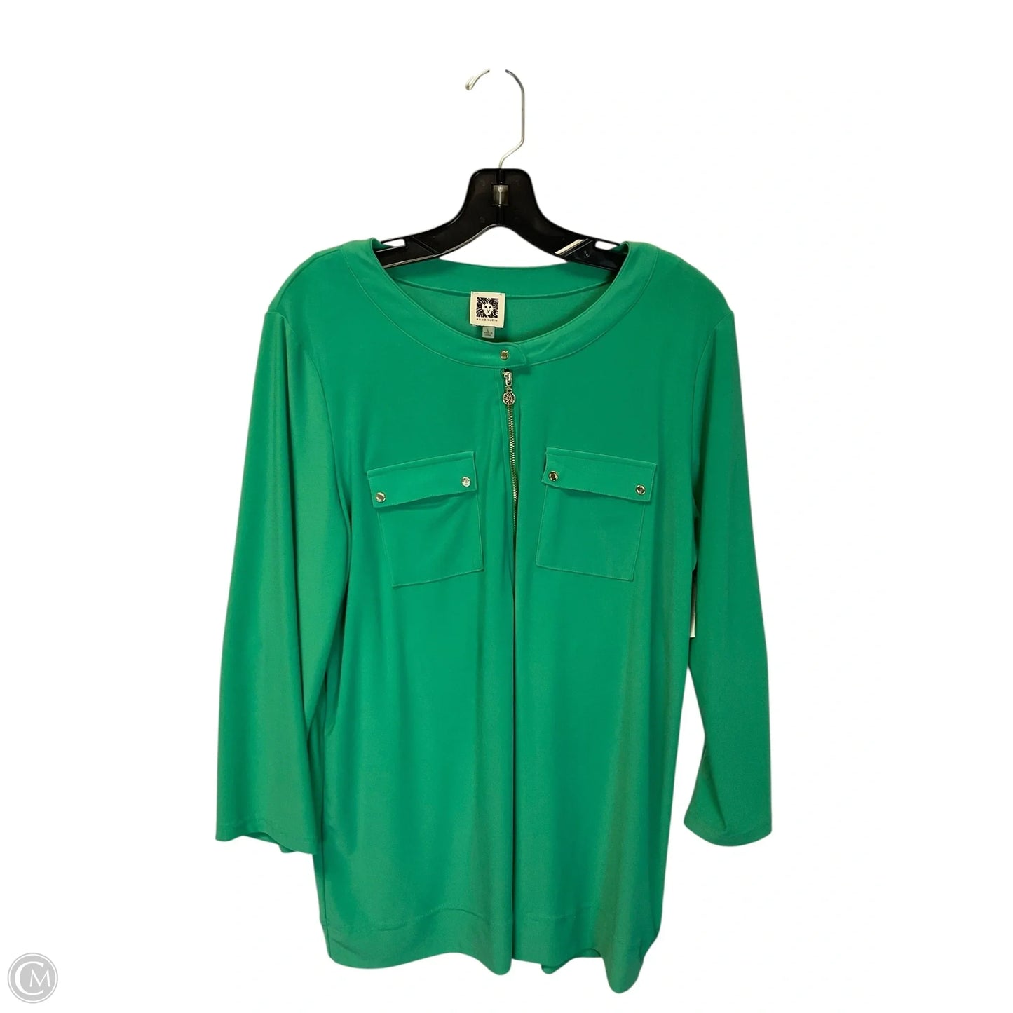Top Long Sleeve By Anne Klein In Green, Size: L