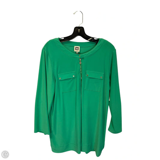 Top Long Sleeve By Anne Klein In Green, Size: L