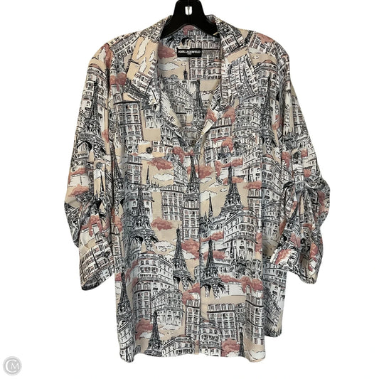 Top Long Sleeve Designer By Karl Lagerfeld In Pink, Size: Xl