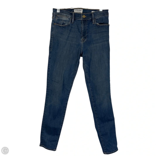 Jeans Skinny By Frame In Blue Denim, Size: 4