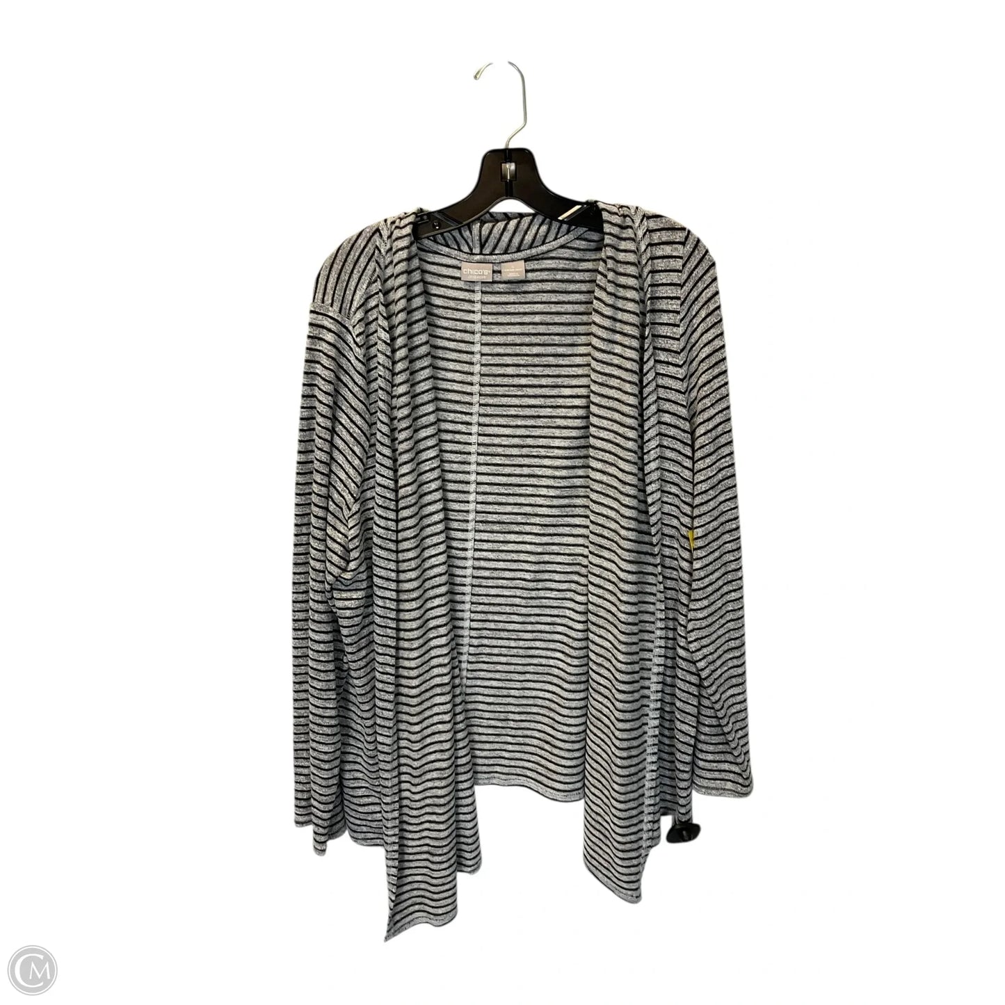 Cardigan By Chicos In Striped Pattern, Size: 2x