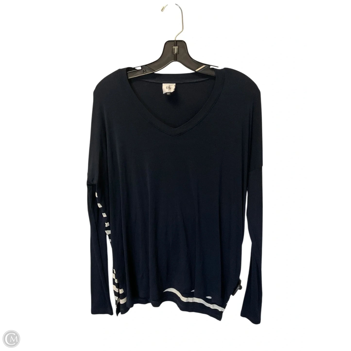 Top Long Sleeve Basic By Cabi In Blue, Size: S