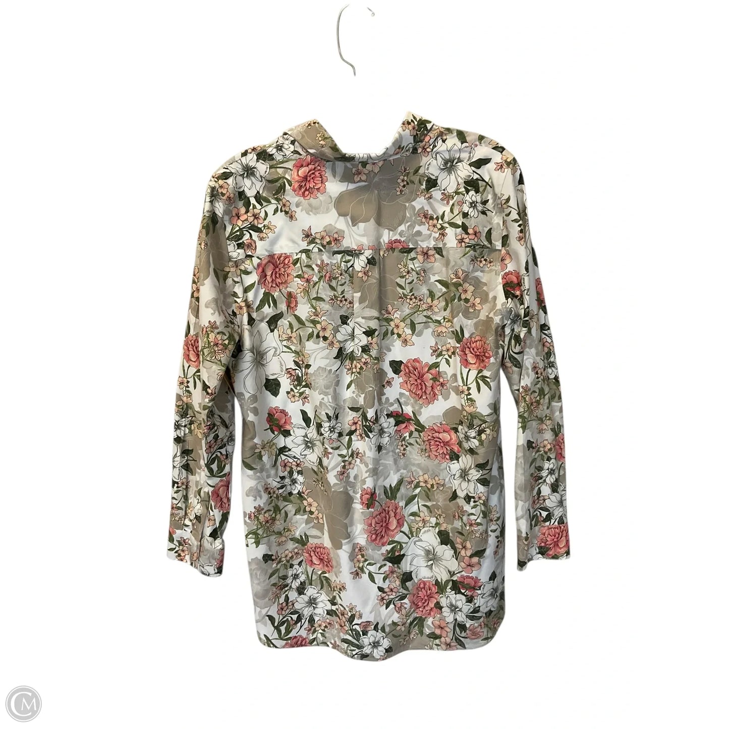 Top Long Sleeve By Chicos In Floral Print, Size: M