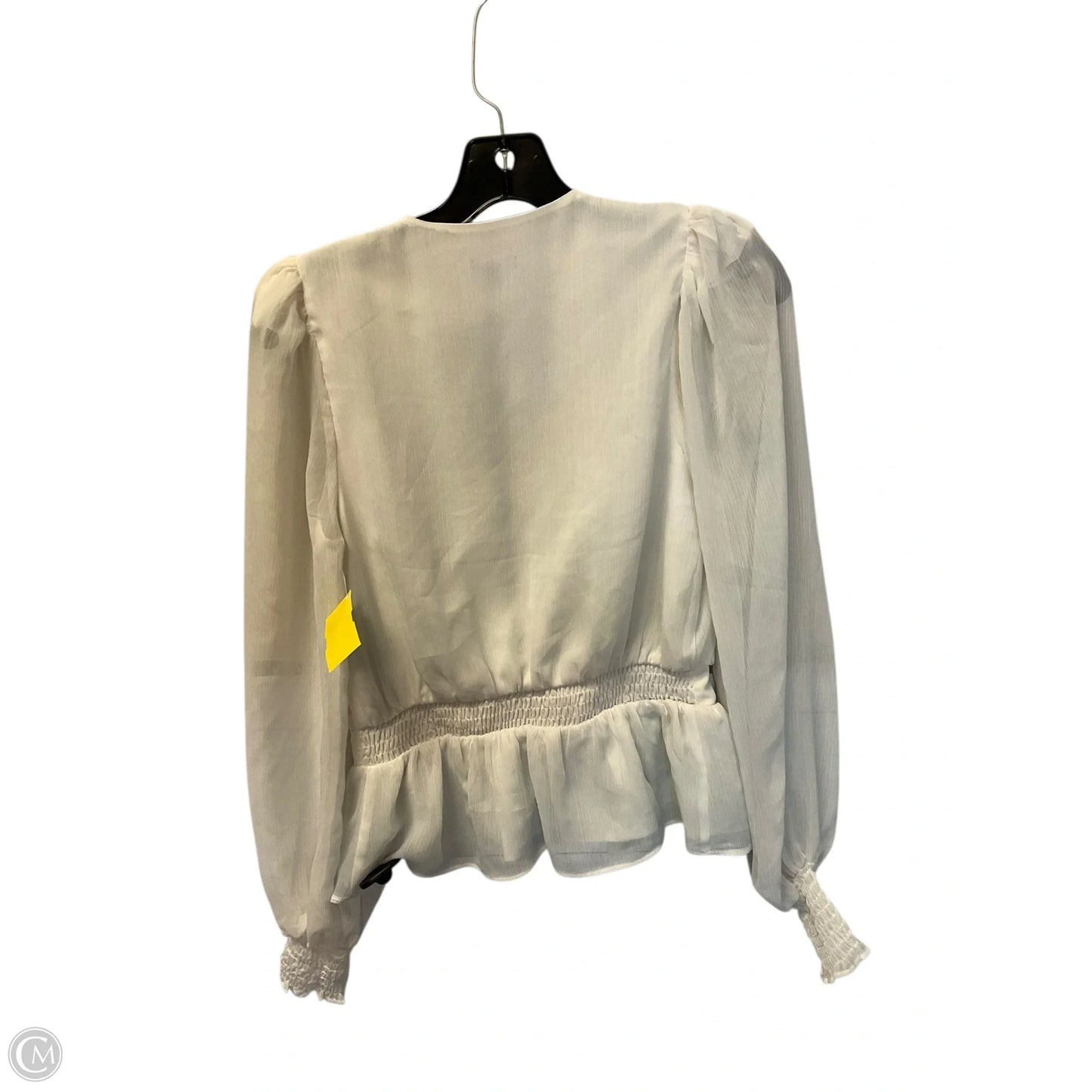 Top Long Sleeve By Express In White, Size: Xs