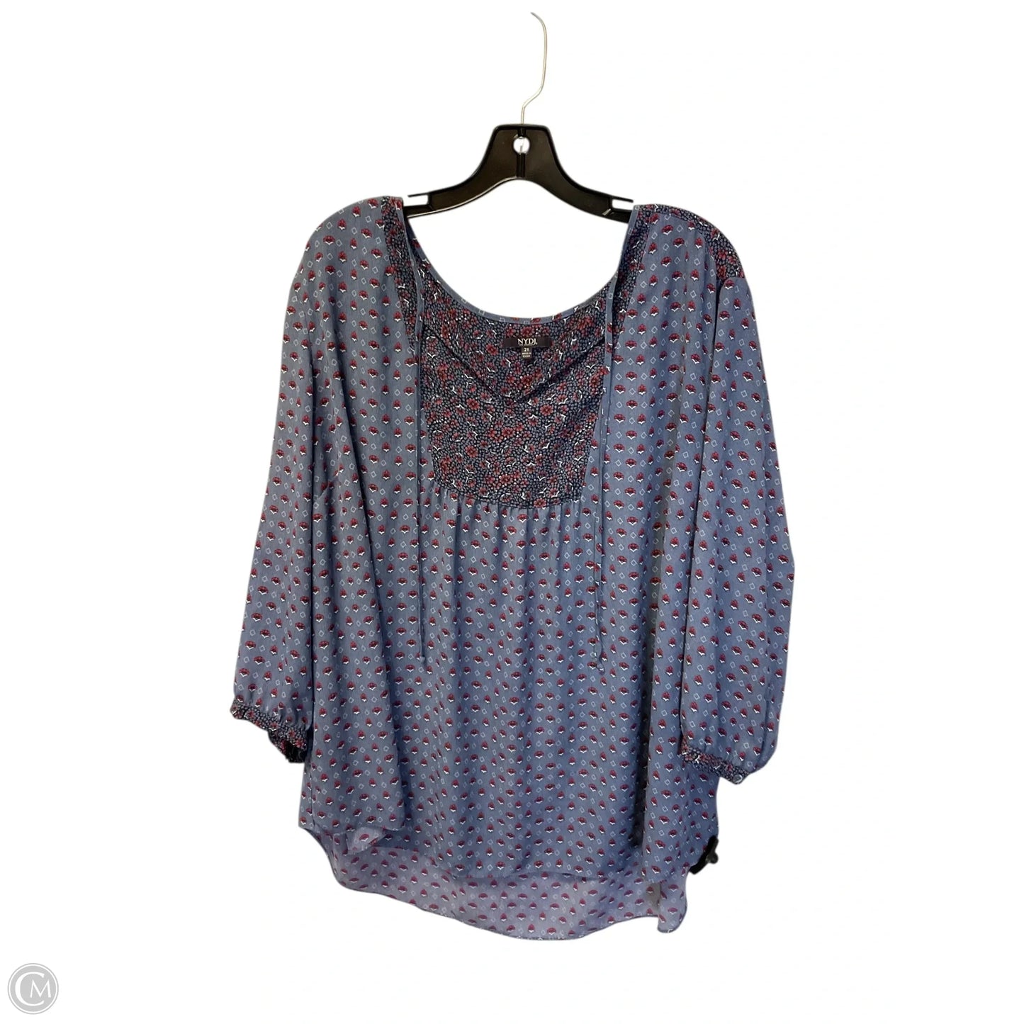 Top Long Sleeve By Not Your Daughters Jeans In Blue, Size: 2x