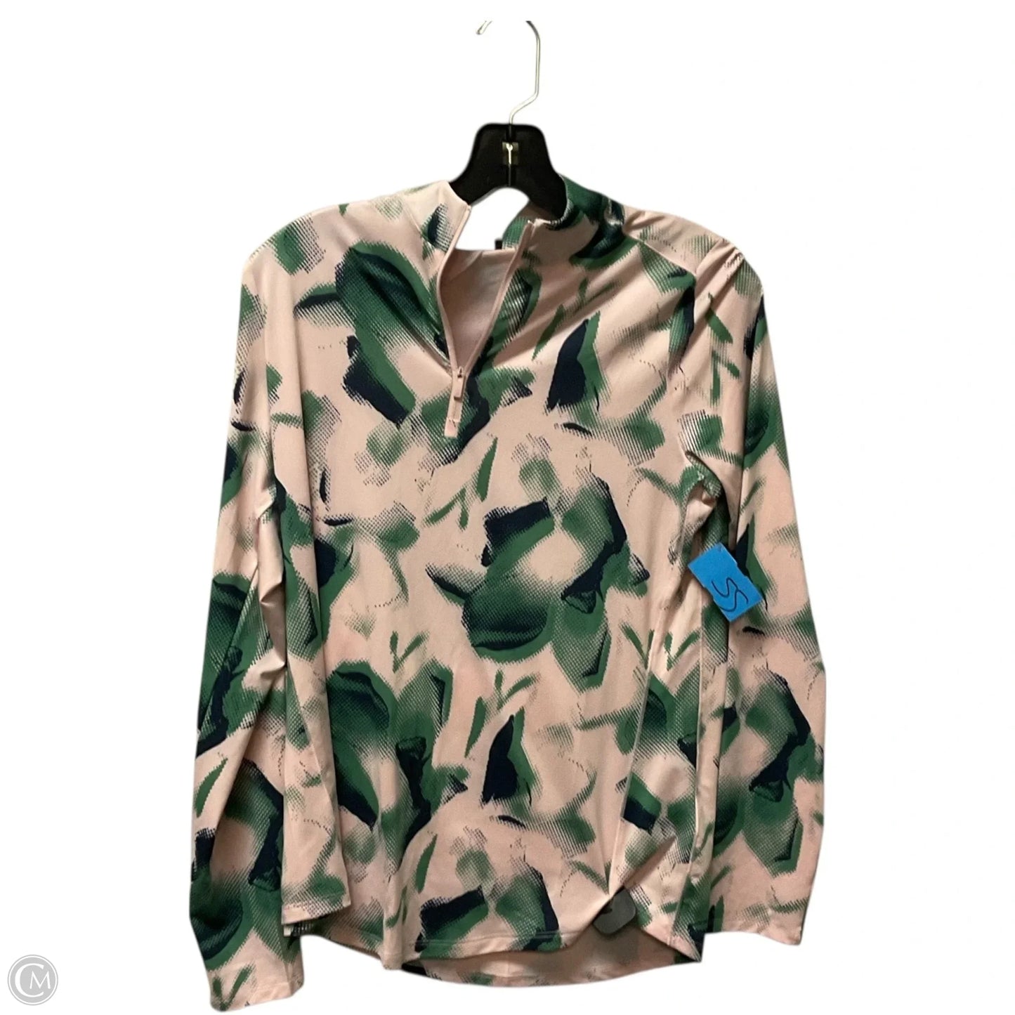 Athletic Top Long Sleeve Collar By Adidas In Pink, Size: M