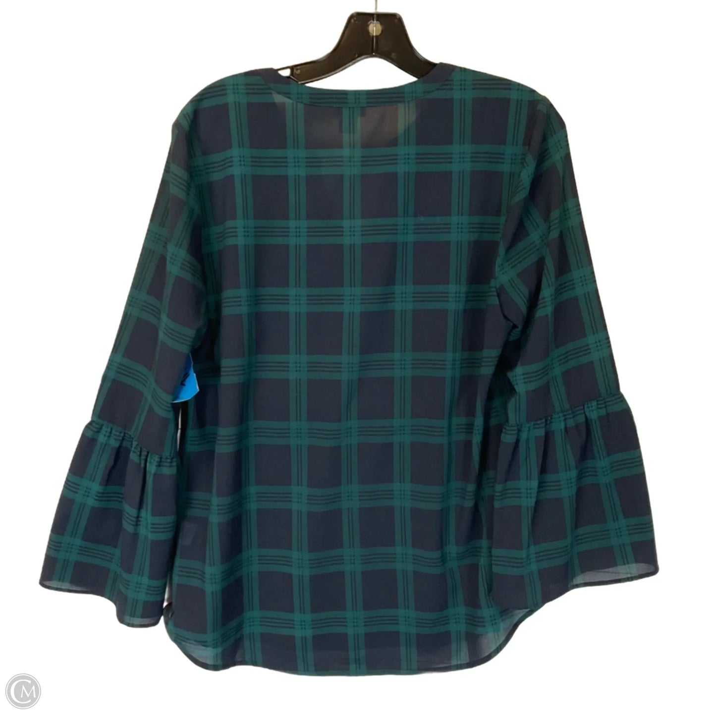 Top Long Sleeve By J. Crew In Plaid Pattern, Size: M