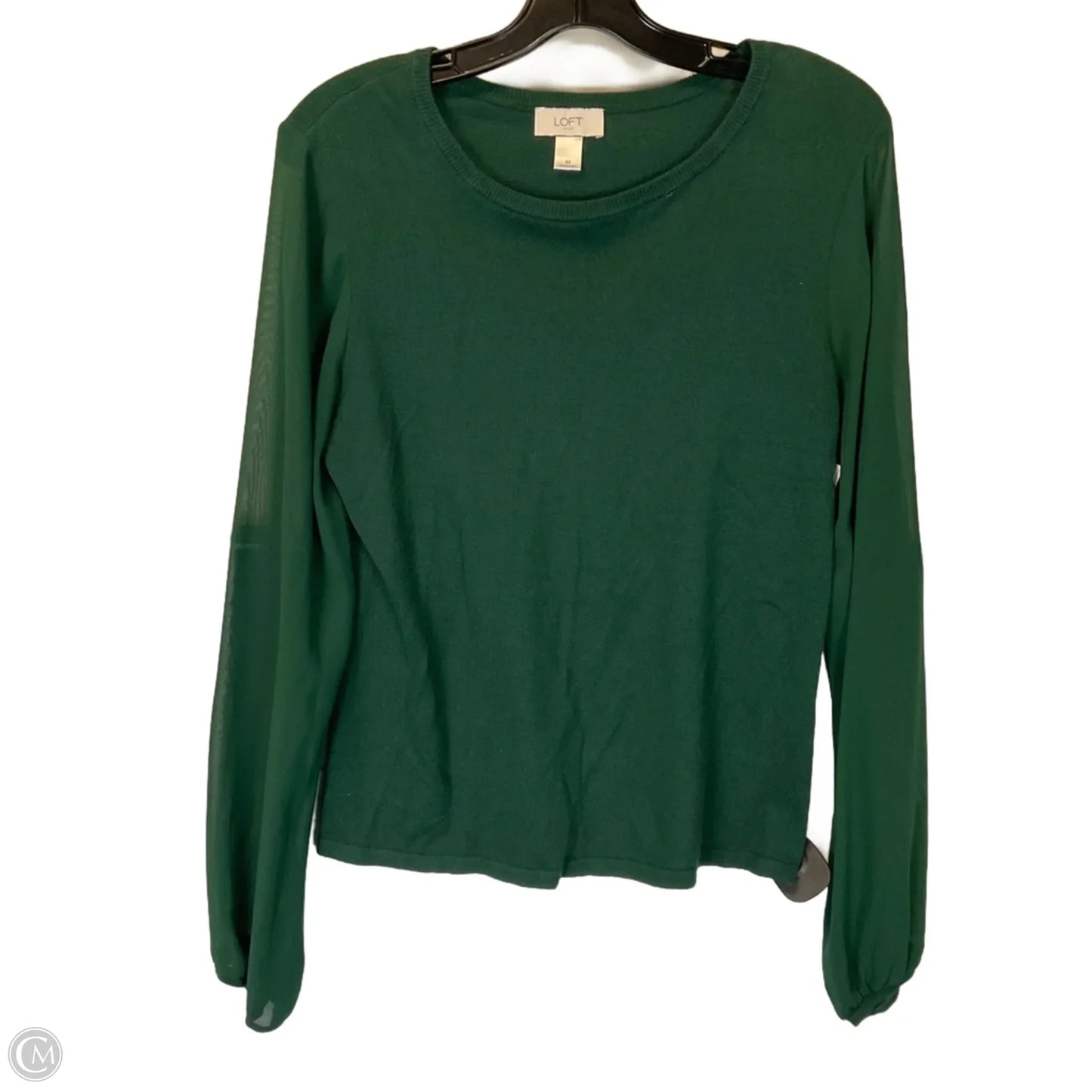 Top Long Sleeve Basic By Loft In Green, Size: M